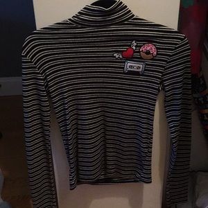 Zara Stripped long sleeve with cute patches!